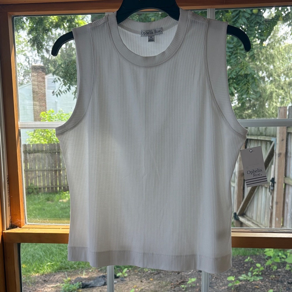 White Ribbed Muscle Tee